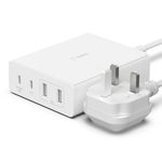 Belkin 108W GaN USB Charging Station for Multiple Devices, 2 USB Type C and 2 USB A Fast Desktop Charger Dock Hub for MacBook, Pro, Air, iPhone, Plus, Pro, Max, iPad, Samsung Galaxy, Pixel and More