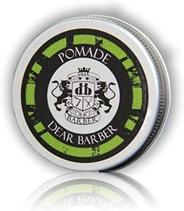 Dear Barber Men's Hair Styling Pomade, Travel Size Tin, Strong Hold Pomade, High Shine Finish, Easily Washable, Controls Curly Frizzy Hair, 20ml