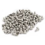 sourcing map 100pcs M2 x 4mm Stainless Steel Phillips Pan Round Head Self Tapping Screws