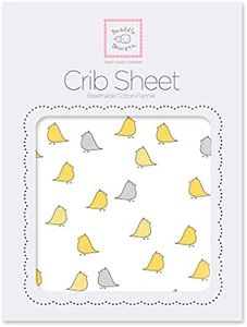 SwaddleDesigns Cotton Flannel Fitted Crib Sheet, Jewel Tone Little Chickies, Yellow