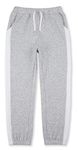 DOTDOG Youth Soft Mirco Velvet Pull-on Jogger Sweatpants Casual Fleece Pants with Pockets for Boys or Girls 3-12 Years (Heather Grey/White, xs)