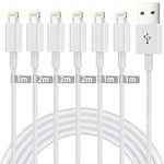 iPhone Charger Cable, 6 Pack (3/3/6/6/6/10 FT) [Apple MFi Certified] Lightning to USB A Cable, Long Apple Charger Cord Compatible iPhone 14/13/12/11 Pro Max/MAX/XR/XS/X/8/7, iPad, AirPod