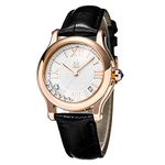 SHENGKE Watches for Women Crystal Women's Watch Quartz Watch for Women Waterproof Wrist Watch with Leather Band