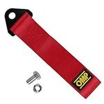 QOONESTL 8-12 MM Racing Car Trailer Sport Rope Towing Strap Set High Strength Towing Hook Red for Vehicle Front Rear Bumper (Red)