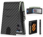 sludete Wallet for Men, Pop-up Case, Cash Slot, RFID Blocking Mens Wallet with ID Window, Minimalist Wallet for Credit Cards, Carbon Fiber, Minimalist