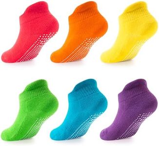 LA ACTIVE Non Slip Grip Ankle Boys and Girls Socks with Non Skid for Babies Toddlers and Kids Back to School