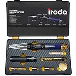 IRODA SOLDERPRO 110K Butane Soldering Iron Kit - Cordless, 4-in-1 Mini Torch & Heat Gun, 30-125W | Quick Self-Ignite, Adjustable Flame, 100 Mins Runtime