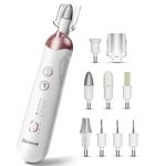 Eletorot Manicure and Pedicure Set for Feet Women, Cordless Electric Nail Files Rechargeable Nail Drill with 8 Attachments LED Light, Electric Toenail File for Thick Nails Cuticles Hard Skin Removal