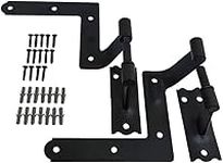 Exterior Storm Window Shutter Blind Hinges - Shutter Hinge Hardware for Wood Frame and Brick. Lift Off Pintle Hinges. Offset 1-1/16", Black, 2 Pack (1 Pair), Made in Taiwan