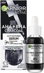 Garnier Skinactive 4 Percent AHA + BHA (Salicylic Acid) and Niacinamide Charcoal Serum, Resurface & Smooth Skin Texture, Improve Appearance Of Acne Marks & Blemishes, Suitable for Sensitive Skin, 30ml