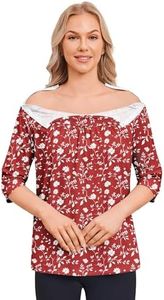 Deyeek Post Shoulder Surgery Shirt for Women Chemo Tear Away Shirt Snap Button 3/4 Sleeve Recovery Adaptive Clothing