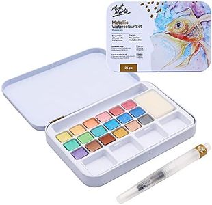 Mont Marte Metallic Watercolour 21-Pieces Set in Tin