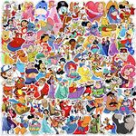 100PCS Princess Cartoon Stickers, Classic Fairy Beautiful Princess Stickers for Skateboard DIY Decoration Laptop Present Card Cars Bicycle, Kids Girls Teens and Adults