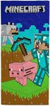 Jay Franco Minecraft Kids Bath Pool Beach Towel - Super Soft & Absorbent 100% Cotton Towel, Measures 28 x 58