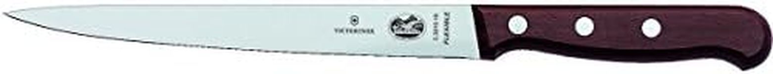 Victorinox Rosewood Narrow Extra Flexible Blade Filleting Knife, Brown, 5.3810.18