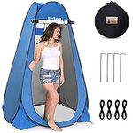 Brekmis Camping Toilet Pop Up Privacy Tent Changing Room Tent Portable Toilet for Camping Portable Shower Silver Coated Dressing Room Tent UV Protection Privacy Shelter Camping Cabana Blue