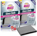 2pk Buzz Glass Cloth with Germ Shield: Streak-Free Glass Cleaning Cloth, Microfibre Glasses Cleaner Cloth, Unique Texture Reduce Bacteria Spread Glasses Cleaning Cloth, Glass and Window Cloth