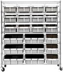 Seville Classics Heavy Duty NSF Bin Rack Solid Steel Wire Shelving Storage Unit, Patented Organizer for Garage, Warehouse, Office, Restaurant, Classroom, Kitchen, Gray, Includes 21 Bins