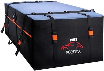 RoofPax 23 cft. Extra Waterproof Rooftop Cargo Carrier Bag, Double Weatherproof Zippers, Integrated Mat, 10 Heavy-Duty Tie-Down Straps fit Cars with/Without a Rack or Side Rails, Safety Hooks Included