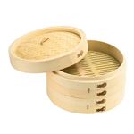 ADEPTNA 2 TIER BAMBOO STEAMER 10 INCH 25CM DIAMETER – GREAT FOR HEALTHIER COOKING