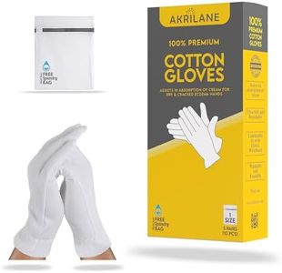 Cotton Gloves for Dry Hands, Moisturizing Gloves Overnight, Eczema Treatment, Skin Spa Therapy, Cosmetic Jewelry Inspection Premium Quality (5 Pairs)
