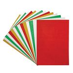 Baker Ross AW919 Glitter A4 Card-Christmas Essential Sheets for Arts and Crafts, Assorted, Pack of 15