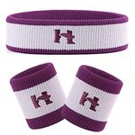 HOTER Thick Solid Color Sweatband Set (1 Headband + 2 Wristbands)