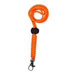 Tough Paracord Neck Lanyard for Dog Whistles & Clickers, ID, Keys, Braided Knot (Orange)