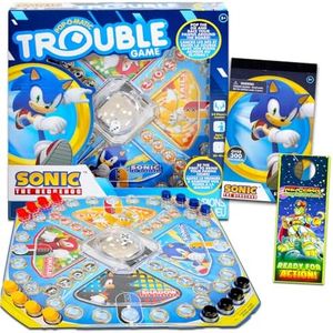 Sonic The Hedgehog Pop Up Board Game - Bundle with Sonic Board Game for Kids with Pop Up Dice Plus Stickers, More | Sonic The Hedgehog Games for Birthday Party