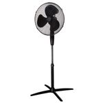 Zanussi 16" Inch, Lightweight, Pedestal Fan, 3 Speeds, Wide-Angled Oscillation, Powerful Airflow, Adjustable Height, Black - ZNPPF1621B