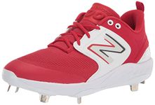 New Balance Mens Fresh Foam X 3000 V6 Metal Baseball Shoe, Red/White, 11.5