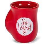 So Loved Heart Crimson Red 14 Ounce Ceramic Handwarmer Mug