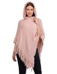 MANRA Women Solid Cape Coat Poncho (SC 21 KASHMIRI CAP WITH FUR BABY PINK_BABY PINK_Free Size)