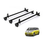 Rhino Roof Rack for VW ID Buzz (2022+) 3x Aluminium Roof Bars - Kammbar Black - ID3BA