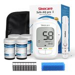 Sinocare Blood Sugar Monitor, 100pcs Strips & 100pcs lans. Safe AQ Pro I Diabetes Testing Kit with Ketone Warning, 2023 Upgrading Blood Glucose Monitors, Including Battery, mmol/L