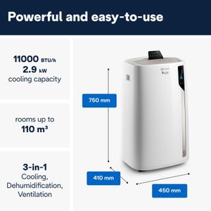 DeLonghi Pinguino 11,000 BTU Portable Air Conditioner – Quiet Cooling