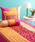 Bacati Tangerine Orange and Fuschia Queen Quilt