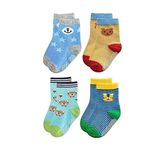 Trendy Dukaan Kid's Regular Cotton Blend Socks (Pack Of 4) (106AGripSocks_Multicolour)