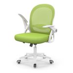 naspaluro Home Office Chair Ergonomic Desk Chair Swivel Computer Chair Mid-Back Mesh Chair with Flip-up Armrests and Lumbar Support for Home/Office- Green