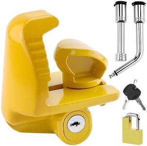 Trailer Hitch Security Lock Set Includes Universal Trailer Locks Ball Hitch Fits 1-7/8", 2", and 2-5/16" Couplers,1/2" and 5/8" Dia Dual Bent Pin Hitch Lock,1/4” Dia 3/4” Inch Span Coupler Lock
