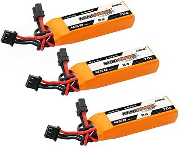 CNHL 450mAh 2S Lipo Battery 7.6V High Voltage lipo Battery 70C with XT30 Plug for Emax Babyhawk RC Heli 250 Helicopter Axial SCX24 Trashcans Larva X Micro FPV Racing Drone Quadcopter(3 Packs)