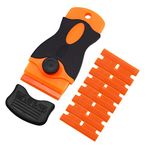 Plastic Razor Scraper Car Sticker Remover with 30 Pcs Plastic Razor Scraper Blades for Removing Label Glue Residue Sticker