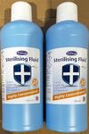 Dr. Johnson's Sterilising Fluid 2-Pack - Highly Concentrated, 1 Litre Each | Powerful Antibacterial Solution for Home & Healthcare | Effective Germ Killer, Easy to Use - Sold by Households Direct