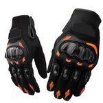 DEAD EYE Protective Gloves for Riding Bikes - Full Finger Bike Riding Gloves for Men - with Gel Palm Padding - Windproof Thermal Soft Warm Winter Gloves (Touch Screen)