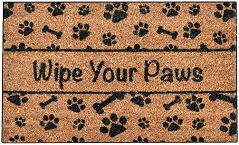 NINAMAR Door Mat Wipe Your Paws Natural Coir – 29.5 x 17.5 inch