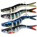 BLUEFISHER Fishing Lures Excellent Bionic Lures for Bass Trout Walleye, Slow Sinking Multi Jointed Swimbaits, Freshwater and Saltwater Lifelike Lures Kit