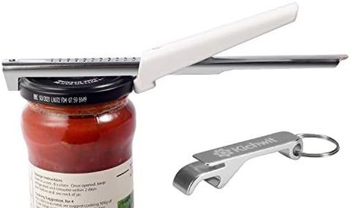 Kichwit Adjustable Jar Opener for Arthritis - All Metal Construction - Easily Opens 3/8" to 4" Jar and Bottle Lids - Free Bonus Bottle Opener Keychain Included