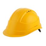 BLACK + DECKER Safety Helmet for Construction & Outdoor Activities | Adjustable Chin Strap & Rachet Type Adjustment | Lightweight, Comfortable & Durable Hard Hat | Yellow | BXHP0221IN-Y