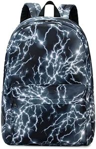 mezhsa Boy School Backpack Elementary Middle Lightning Bookbag Laptop Teenager Waterproof Lightweight 17 Inches, 2black, 17x12x5.5 Inches, Travel Backpacks