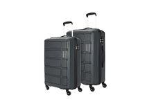 Kamiliant by American Tourister Harrier 2 Pc Set 55 cms & 68 cms- Small & Medium Polypropylene (PP) Hard Sided 4 Wheels Spinner Luggage Set/Suitcase Set/Trolley Bag Set (Iron Grey)